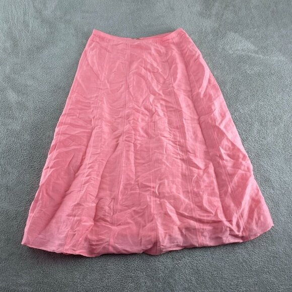 Pink Mid-Length Skirt Size 8 Vineyard Vines Linen Blend Lined 5890 - Picture 1 of 8
